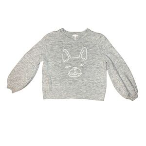 LC Lauren Conrad Gray Dog Sweater